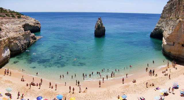 Algarve is a popular tourist place in Portugal with beautiful beaches.